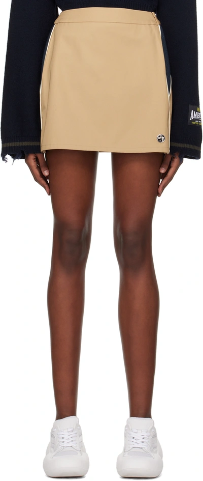 Shop Ambush Beige Sponge Miniskirt