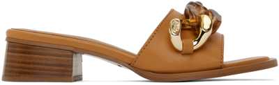 Shop See By Chloé Tan Monyca Heeled Mules In 553 Tan