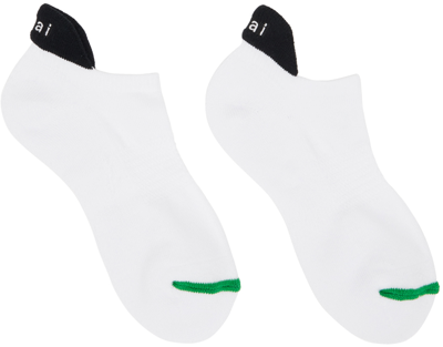 Shop Sacai White Footies Socks In 151 Off White