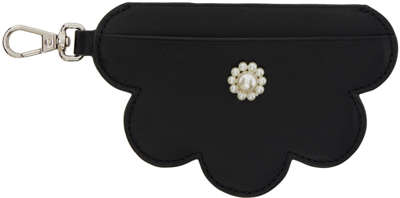 Shop Simone Rocha Black Daisy Card Holder In Black/pearl