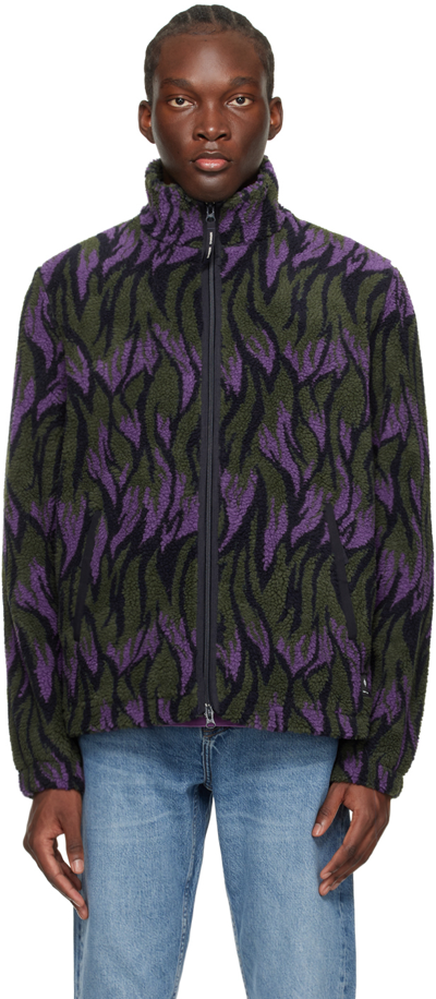 Shop Samsã¸e Samsã¸e Purple & Green Rune Jacket In Sunset Flame