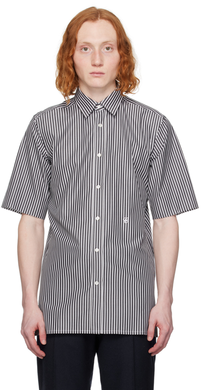 Shop Maison Margiela Black & White Striped Shirt In 001f Black White