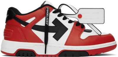 Shop Off-white Red & Black Out Of Office Sneakers In Red Black