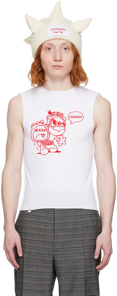 Shop Charles Jeffrey Loverboy White 90's Tank Top In Whsct