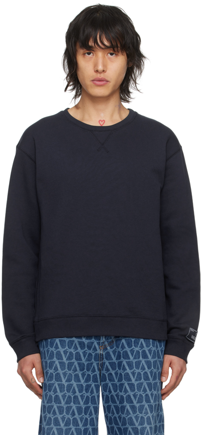 Shop Valentino Navy Stud Sweatshirt