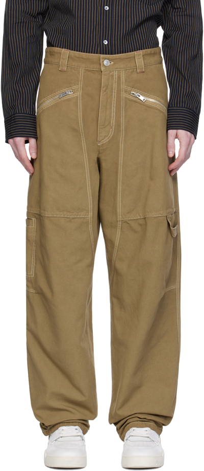 Shop Isabel Marant Taupe Farker Trousers In 10sa Sahara