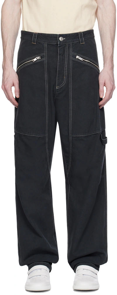 Shop Isabel Marant Black Farker Trousers In 02fk Faded Black