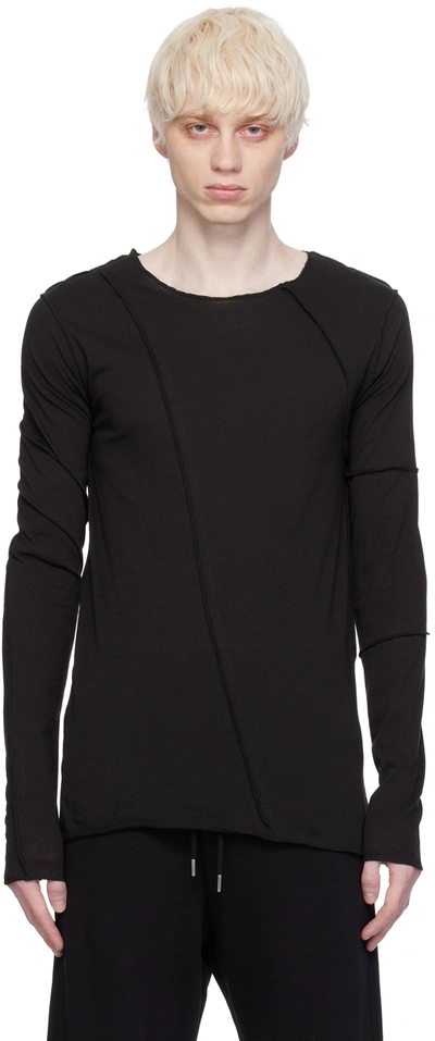 Shop Dries Van Noten Black Dropped Shoulders Long Sleeve T-shirt In 900 Black