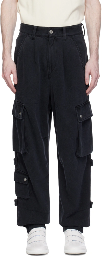 Shop Isabel Marant Black Telore Cargo Pants In 02fk Faded Black