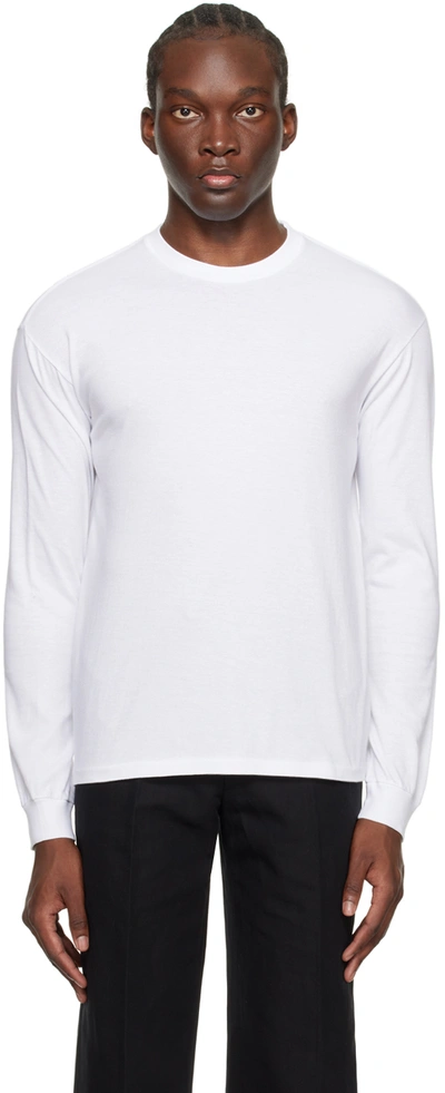Shop Auralee White Seamless Long Sleeve T-shirt