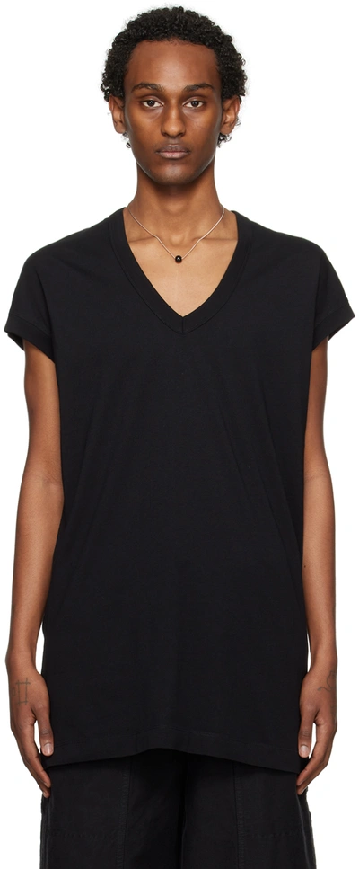 Shop Dries Van Noten Black V-neck T-shirt In 900 Black
