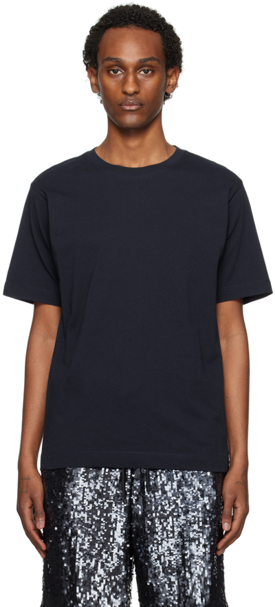Shop Dries Van Noten Navy Regular Fit T-shirt In 509 Navy
