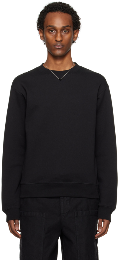Shop Dries Van Noten Black Crewneck Sweatshirt In 900 Black