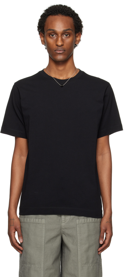 Shop Dries Van Noten Black Regular Fit T-shirt In 900 Black
