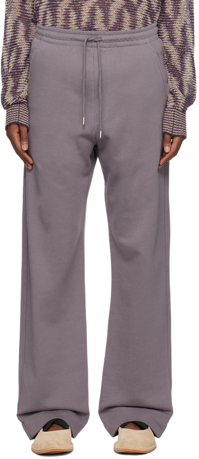 Shop Dries Van Noten Purple Drawstring Sweatpants In Purple (401)