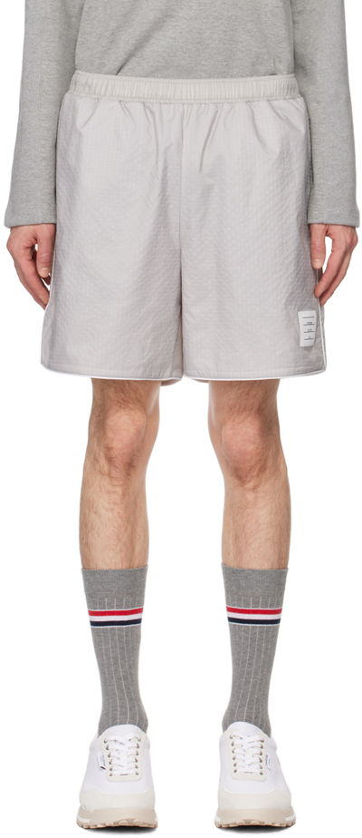 Shop Thom Browne Gray Piping Shorts In 055 Lt Grey
