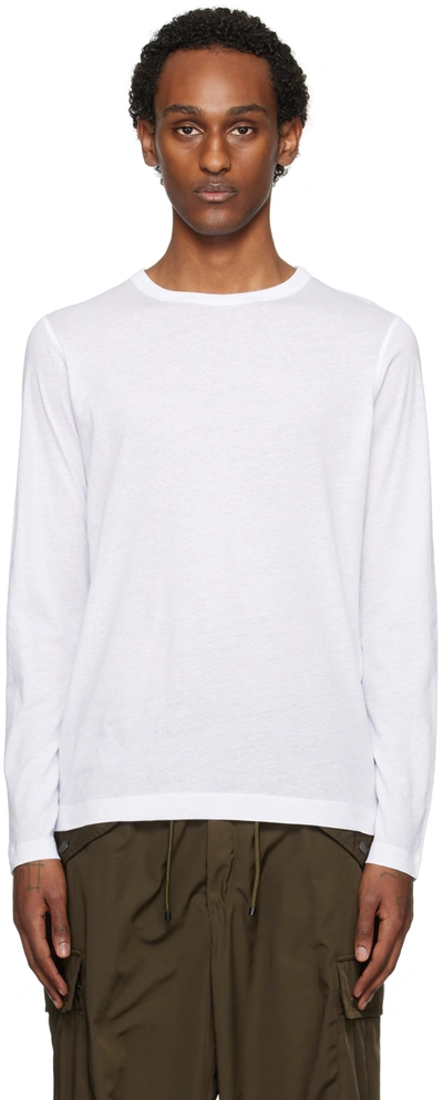 Shop Dries Van Noten White Crewneck Long Sleeve T-shirt In 1 White