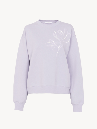 Shop Chloé Sweat Col Rond Femme Rose Taille M 100% Coton In Pink