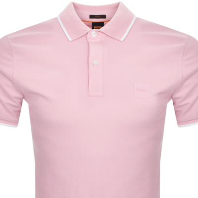Shop Boss Casual Boss Passertip Polo T Shirt Pink
