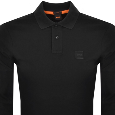 Shop Boss Casual Boss Passerby Long Sleeved Polo T Shirt Black