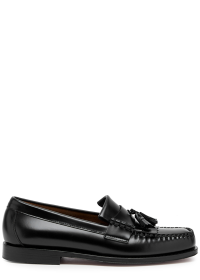 Shop G.h. Bass & Co G. H Bass & Co Weejun Heritage Layton Ii Moc Kiltie Leather Loafers In Black