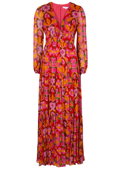 Shop Borgo De Nor Printed Chiffon Maxi Dress In Multicoloured