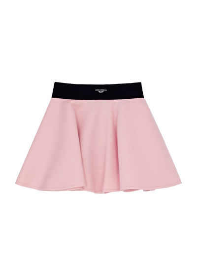Shop Dolce & Gabbana Kids Logo Cotton Skirt (2-6 Years) In Pink