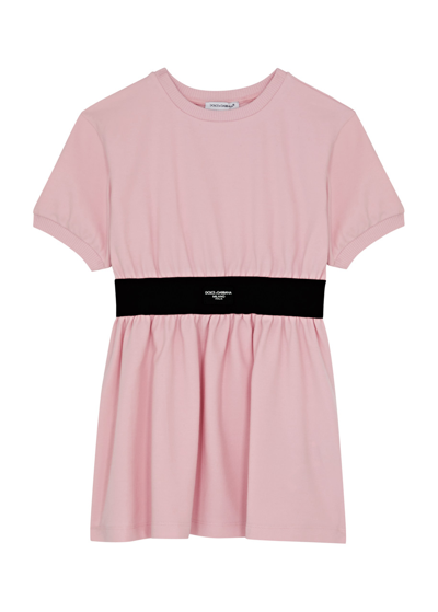 Shop Dolce & Gabbana Kids Stretch-cotton Dress (2-6 Years) In Pink