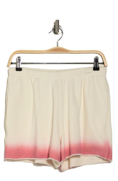 Shop Atm Anthony Thomas Melillo Ombré French Terry Shorts In Vanilla/ French Rose Combo