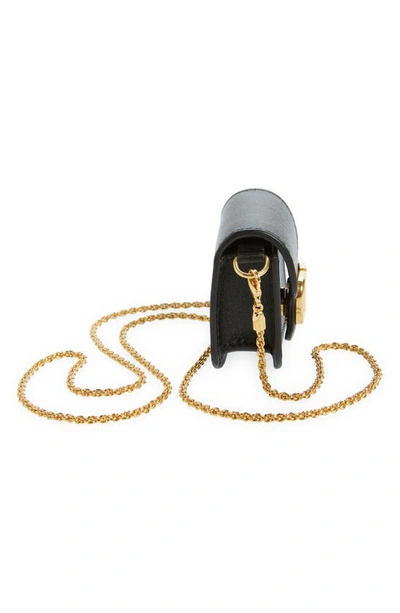 Shop Valentino Locò Leather Airpods Case On A Chain In 0no Nero