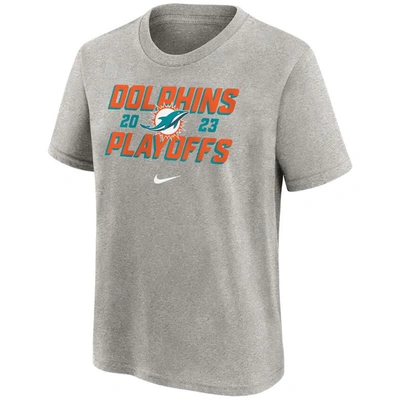 Shop Nike Youth  Gray Miami Dolphins 2023 Nfl Playoffs Iconic T-shirt