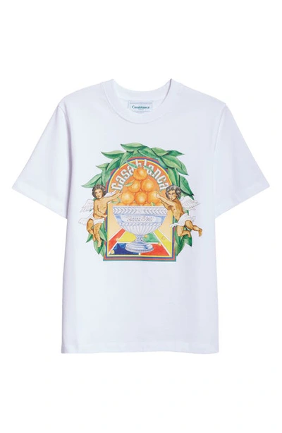 Shop Casablanca Triomphe D'orange Organic Cotton Graphic T-shirt In Triomphe D Orange