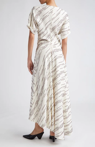 Proenza Schouler Stripe-pattern Asymmetric Maxi Dress In White Multi
