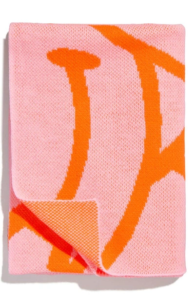 Shop Baublebar On Repeat Initial Throw Blanket In Pink