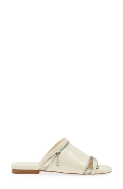 Shop Burberry Zip Detail Slide Sandal In Ivory