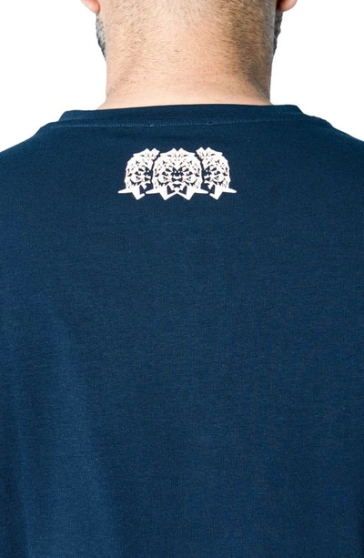 Maceoo Core Short Sleeve Henley In Blue