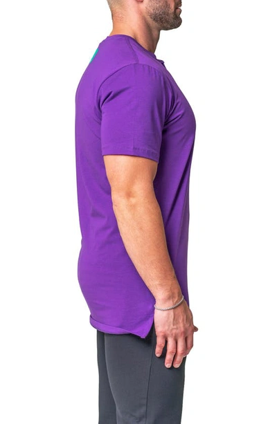 Shop Maceoo Core Short Sleeve Henley In Purple