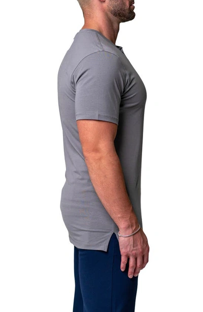 Shop Maceoo Core Short Sleeve Henley In Grey