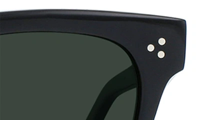 Shop Raen Huxton Polarized Square Sunglasses In Recycled Black/ Green Polar