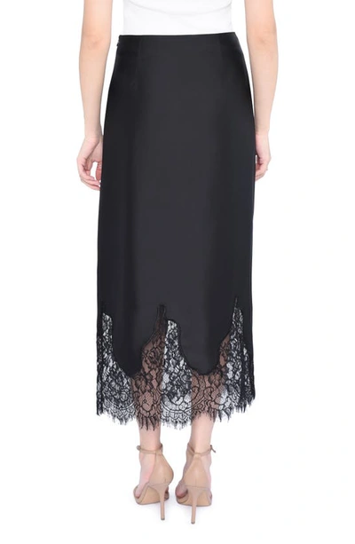 Wayf Venice Lace Trim Slip Skirt In Black