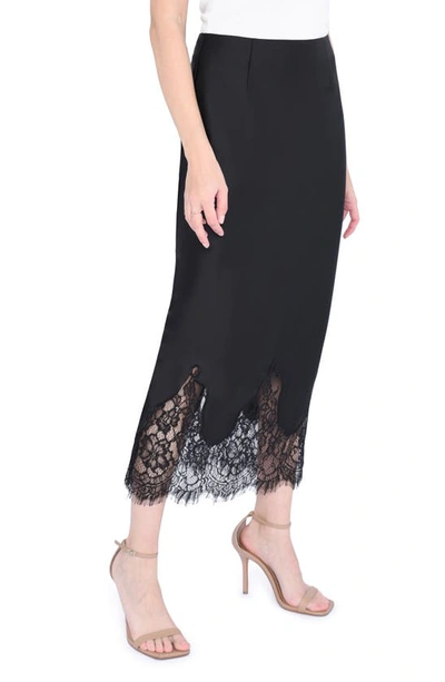 Shop Wayf Venice Lace Trim Slip Skirt In Black
