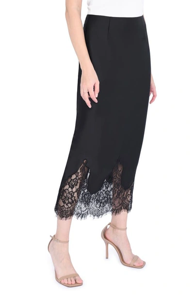 Wayf Venice Lace Trim Slip Skirt In Black