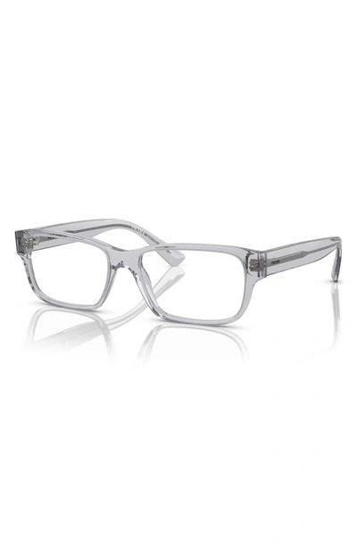 Shop Prada 56mm Square Optical Glasses In Shiny Gunmetal