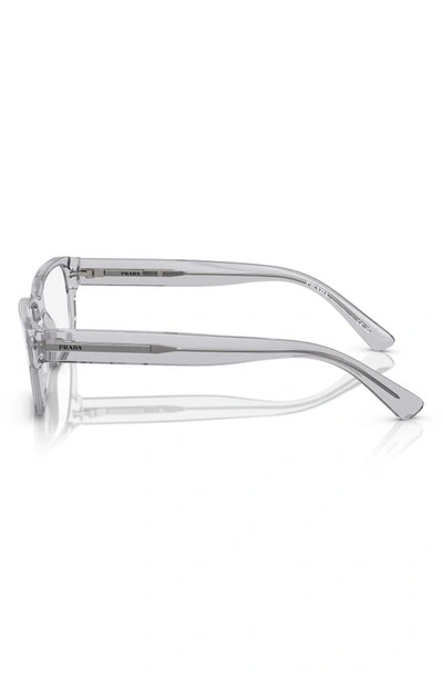 Shop Prada 56mm Square Optical Glasses In Shiny Gunmetal