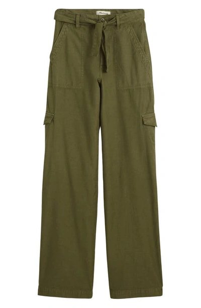 Shop Madewell Griff Superwide Leg Cargo Pants In Desert Olive
