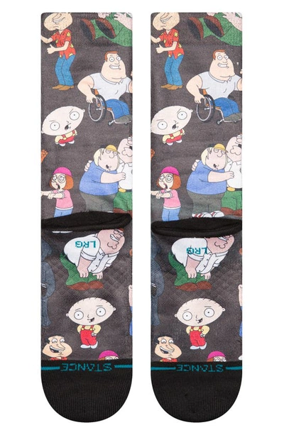 Shop Stance Family Guy Cotton Blend Crew Socks In Black