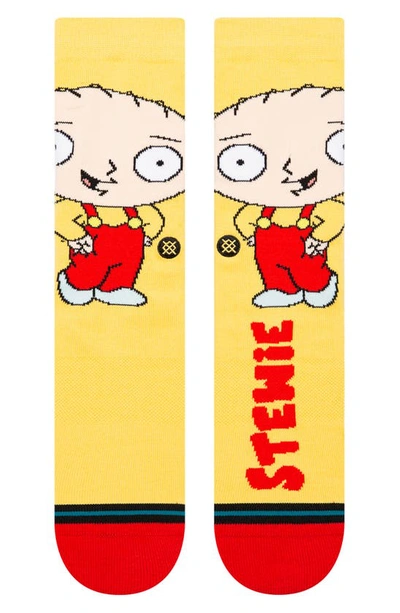 Shop Stance Stewie Cotton Blend Crew Socks In Yellow