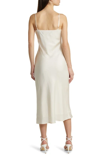 Wayf Bailey Floral Satin Slipdress In Cream