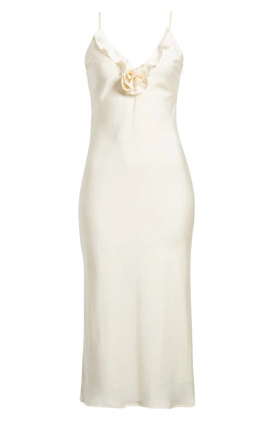 Wayf Bailey Floral Satin Slipdress In Cream