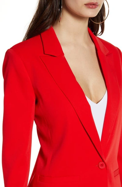Shop Endless Rose Tailored Single Button Blazer In Red